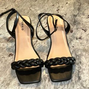 New Torrid black Strappy heels. WW.